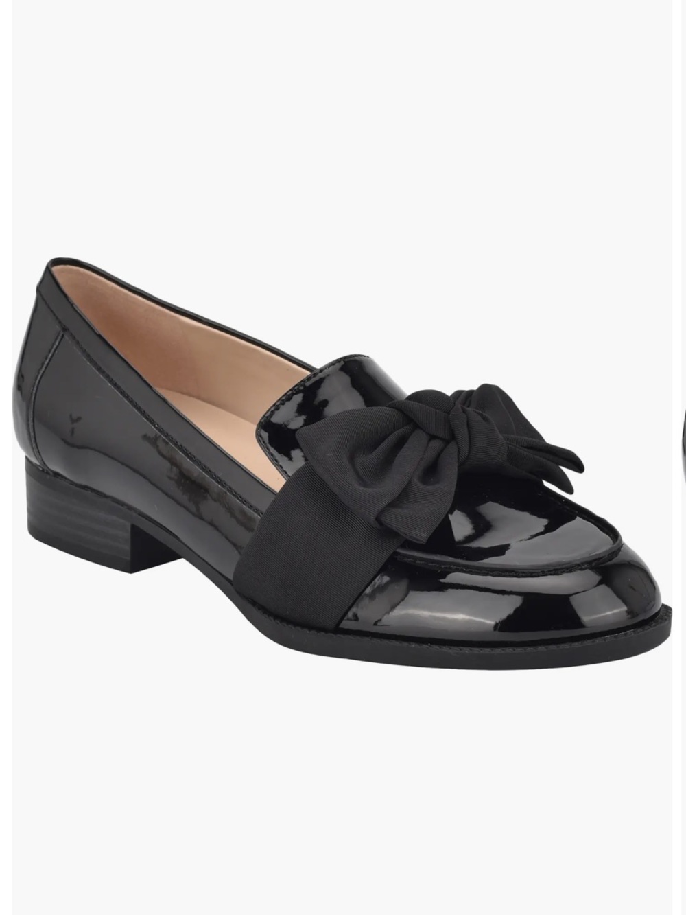 Bandolino Lindio Black Patent Bow Loafers Flats Slip-On Size 7